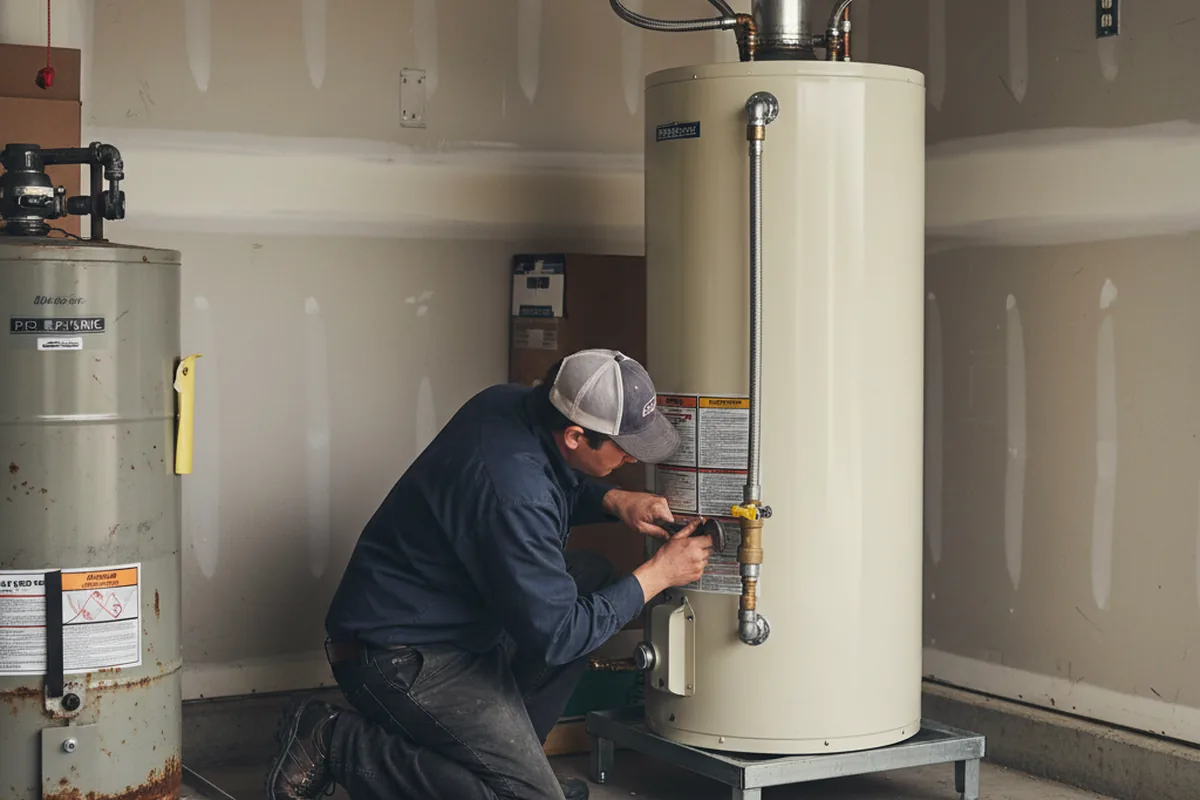 Water heater and shutoff valve replacement in Quinebaug